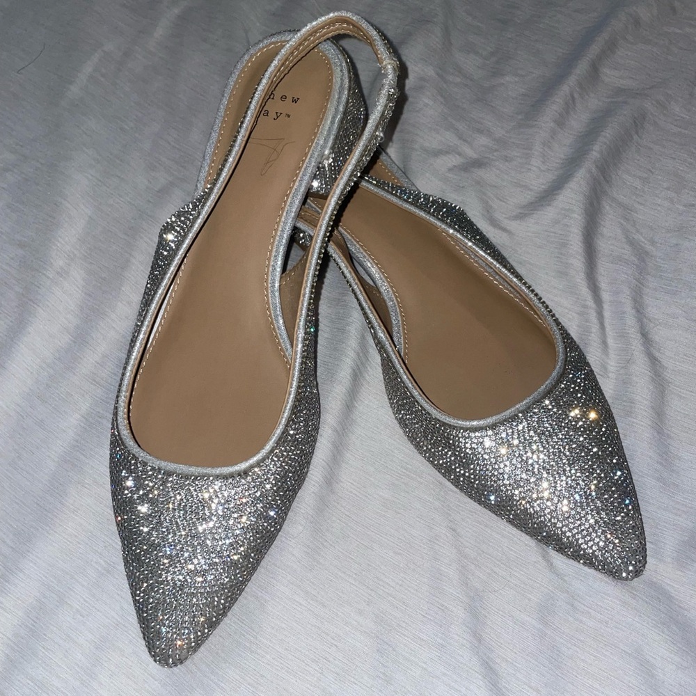 Target Silver Sparkle Slingback Flats